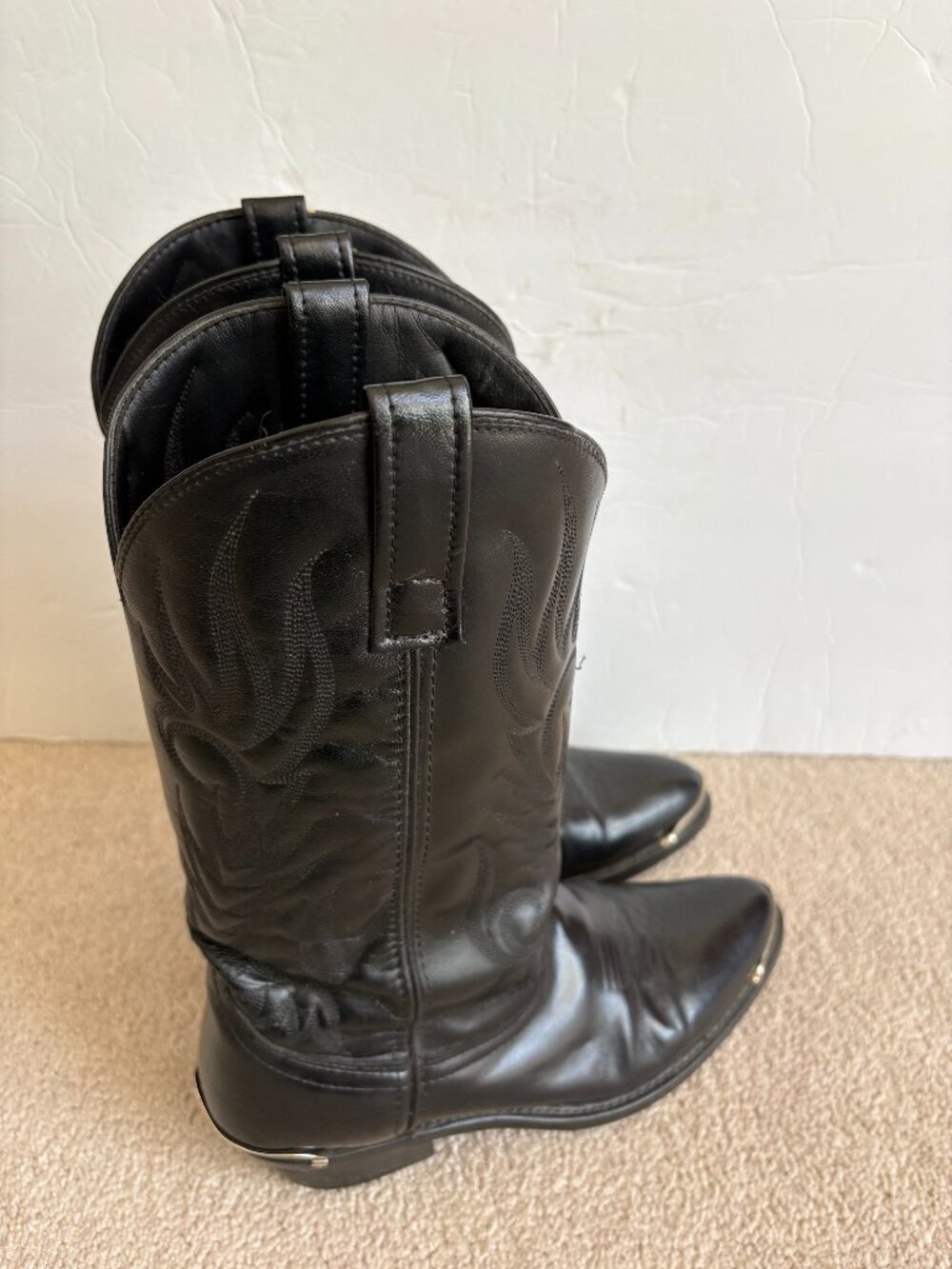 Laredo Mccomb Men's Cowboy Boots Size 9.5D Black Leather 12621